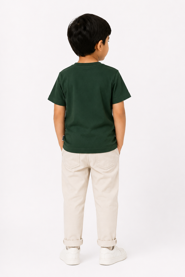Adventure Graphic Cotton T-Shirt – Bottle Green