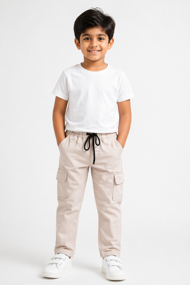 Premium Beige Cargo Trousers