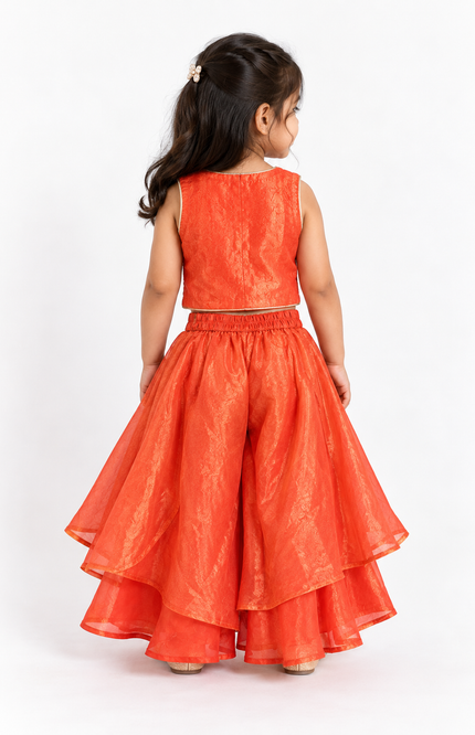 Girls’ Orange Palazzo Set