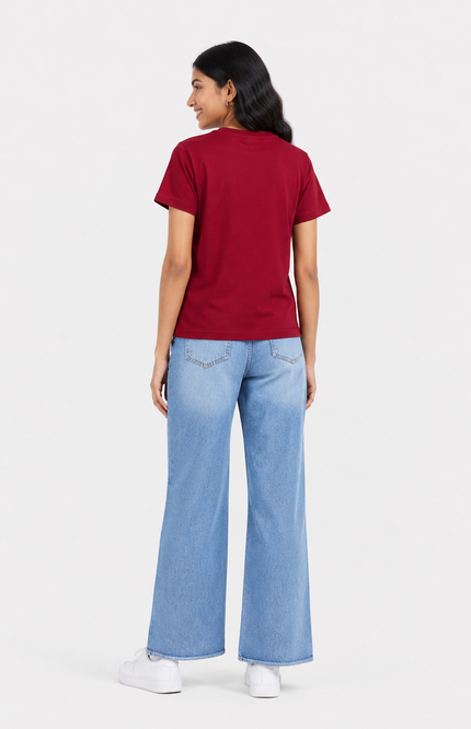 Girls’ Solid Maroon T-Shirt