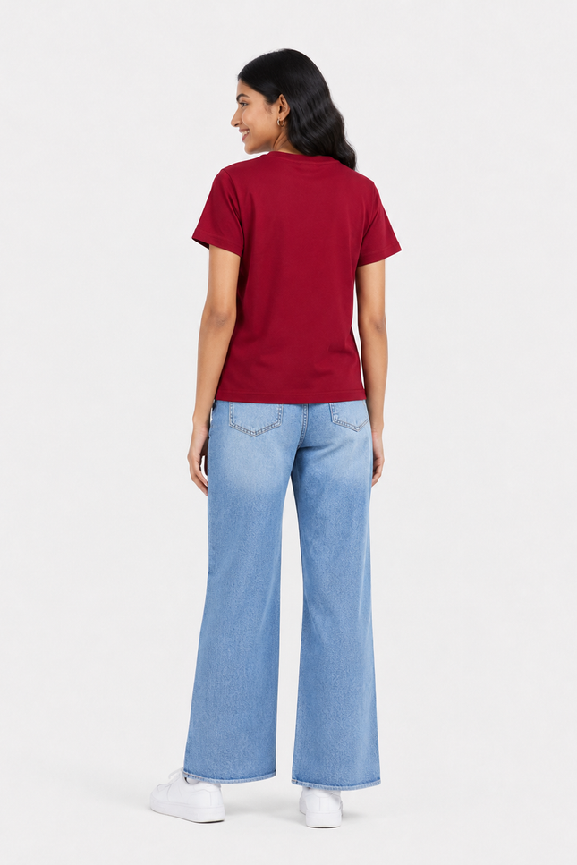 Girls’ Solid Maroon T-Shirt
