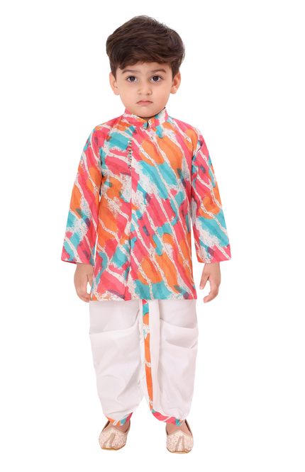Multicolor Printed Kurta with Dhoti Pants – Festive Ethnic Wear