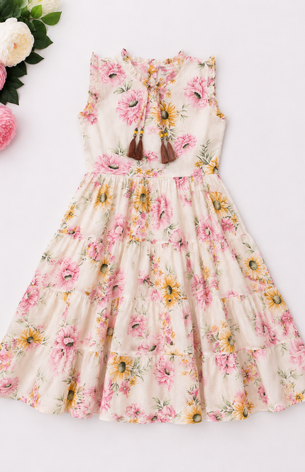 Floral Sleeveless Dress Bloom Print