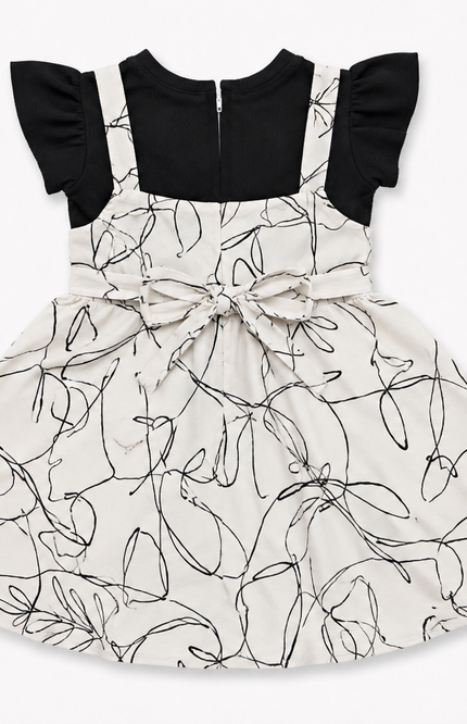 Abstract Print Fit & Flare Dress
