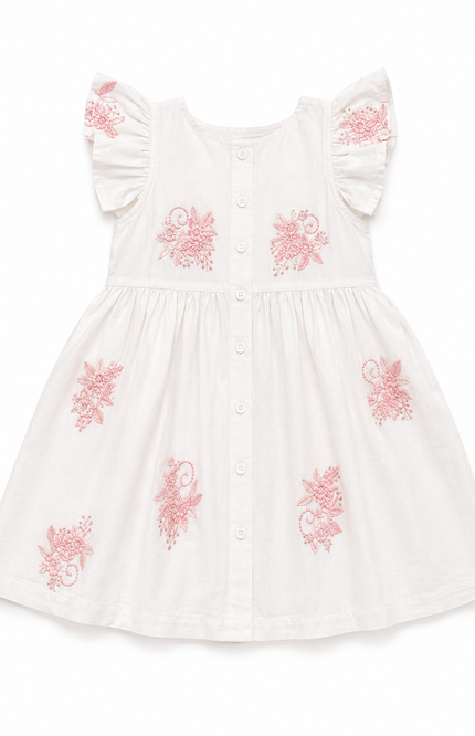 Embroidered Flutter-Sleeve Girls top