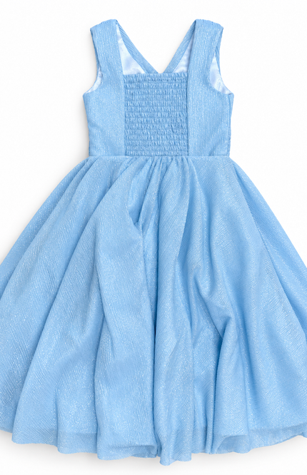 Sky Blue Shimmer Party Dress for Girls