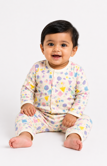 Geometric Print Kids’ Night Suit Set