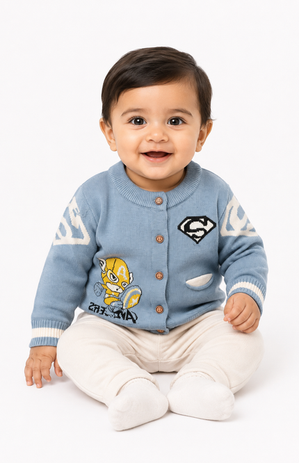 Superhero Knit Cardigan Sweater