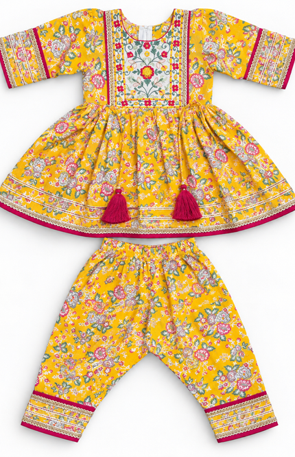 Floral Printed Kurta & Dhoti Set for Baby Girls