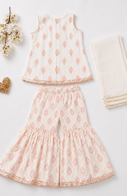 Classic Cream Festive Sharara Set