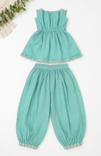 Bloom Embroidered Kids Co-Ord Set with Dupatta