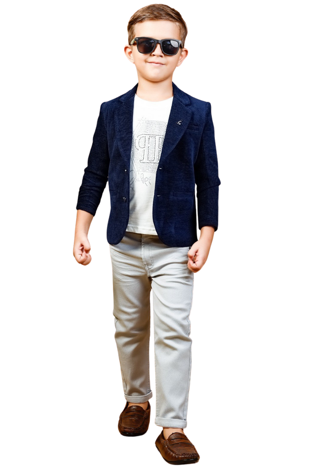Navy Party Blazer with T-Shirt & Trousers – Premium Occasion Wear