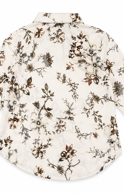 Floral Print Full-Sleeve Girls’ Shirt
