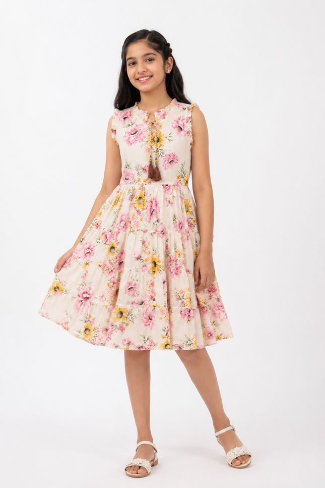 Floral Sleeveless Dress Bloom Print