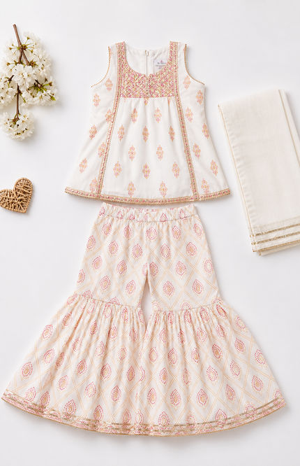 Classic Cream Festive Sharara Set