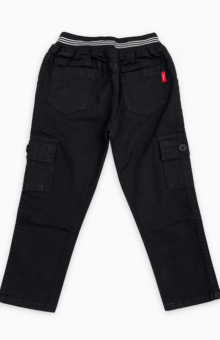 Boys Cargo Jeans with Elastic Waist & Drawstring