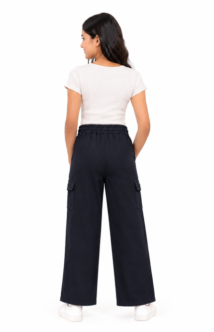 Navy Blue Kids Cargo Pants