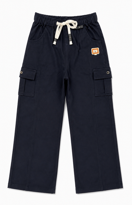 Navy Blue Kids Cargo Pants