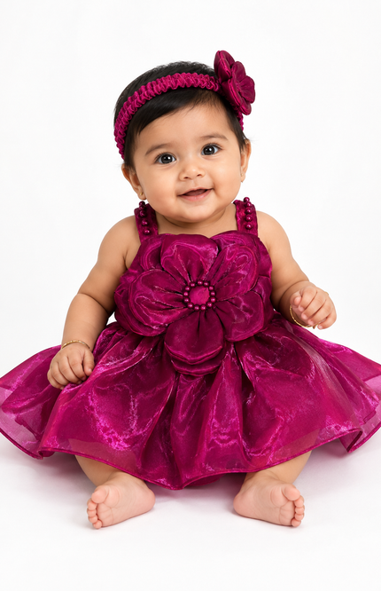 Floral Appliqué Party Dress