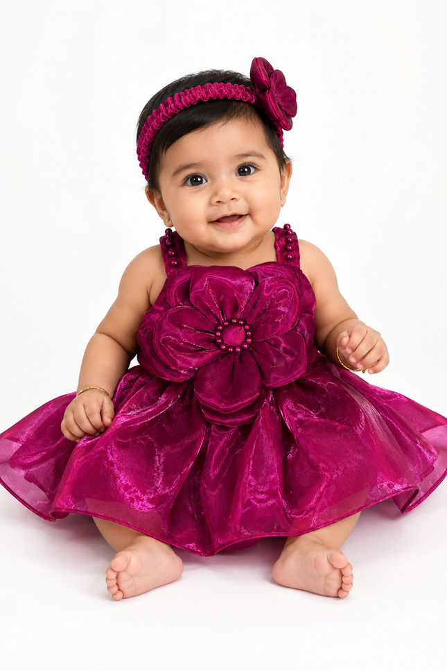 Floral Appliqué Party Dress