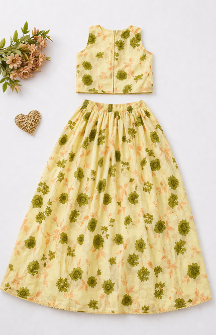 Floral Kids Ethnic Lehenga Set with Dupatta