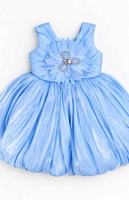 Girls’ Blue Shimmer Party Frock