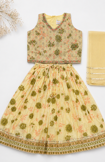 Floral Kids Ethnic Lehenga Set with Dupatta