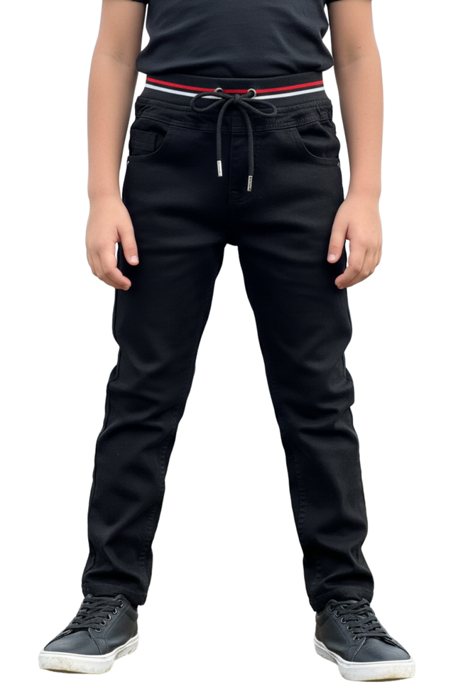 Boys Stretch Denim Pants - Black