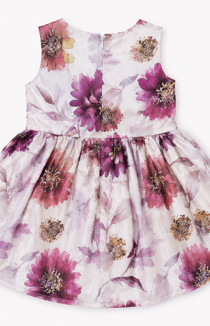 Wine Floral Party Dress with Embroidered Jacket