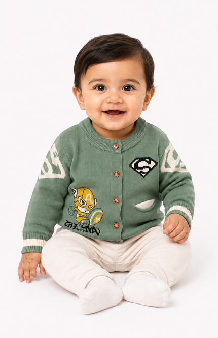 Superhero Knit Cardigan Sweater