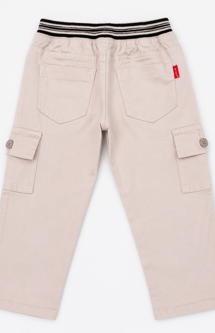 Boys Cargo Jeans with Elastic Waist & Drawstring