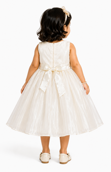 Girls Organza Party Dress with Bow