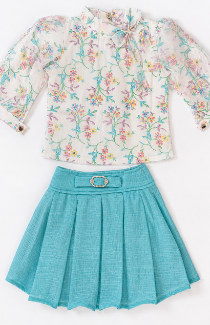 Floral Printed Puff Sleeve Top