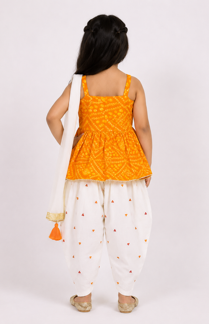 Festive Kids Co-Ord Set with Dhoti Pants & Dupatta