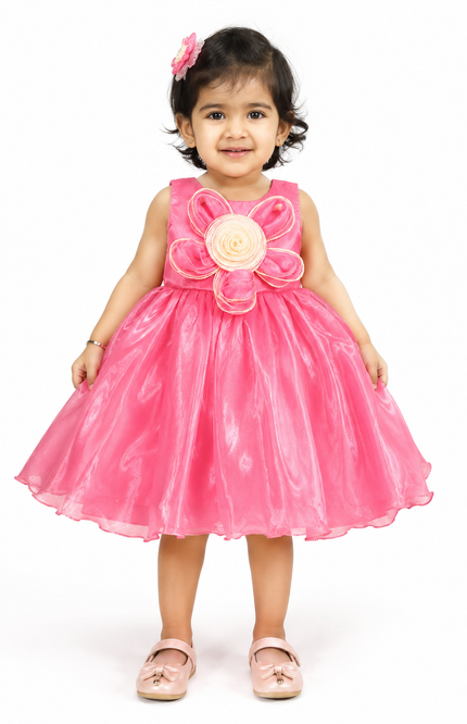 Girls Organza Party Dress with Bow