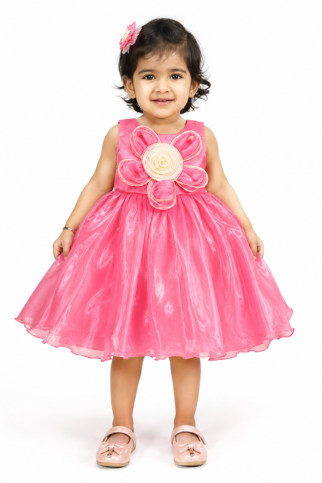 Girls Organza Party Dress with Bow