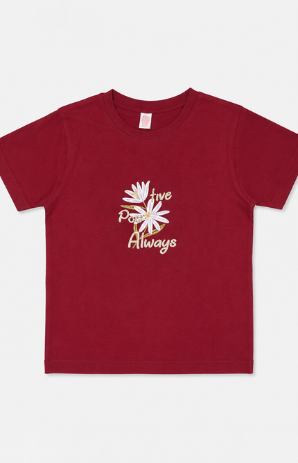 Girls’ Solid Maroon T-Shirt