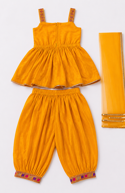 Festive Kids Co-Ord Set with Dhoti Pants & Dupatta