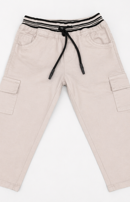 Boys Cargo Jeans with Elastic Waist & Drawstring