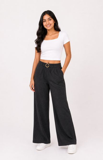 Black Wide-Leg Pants