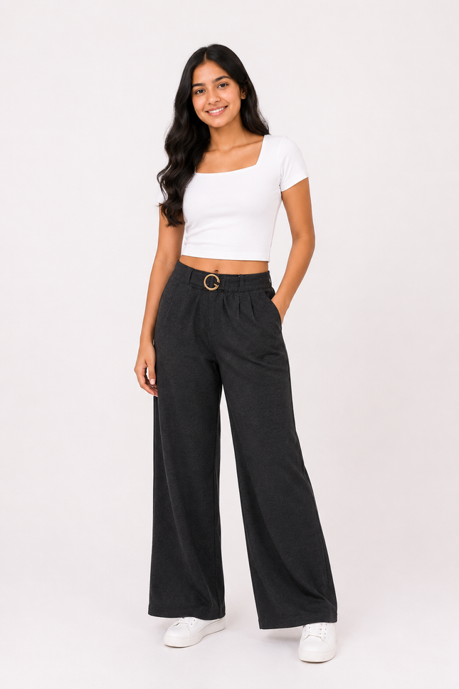 Black Wide-Leg Pants