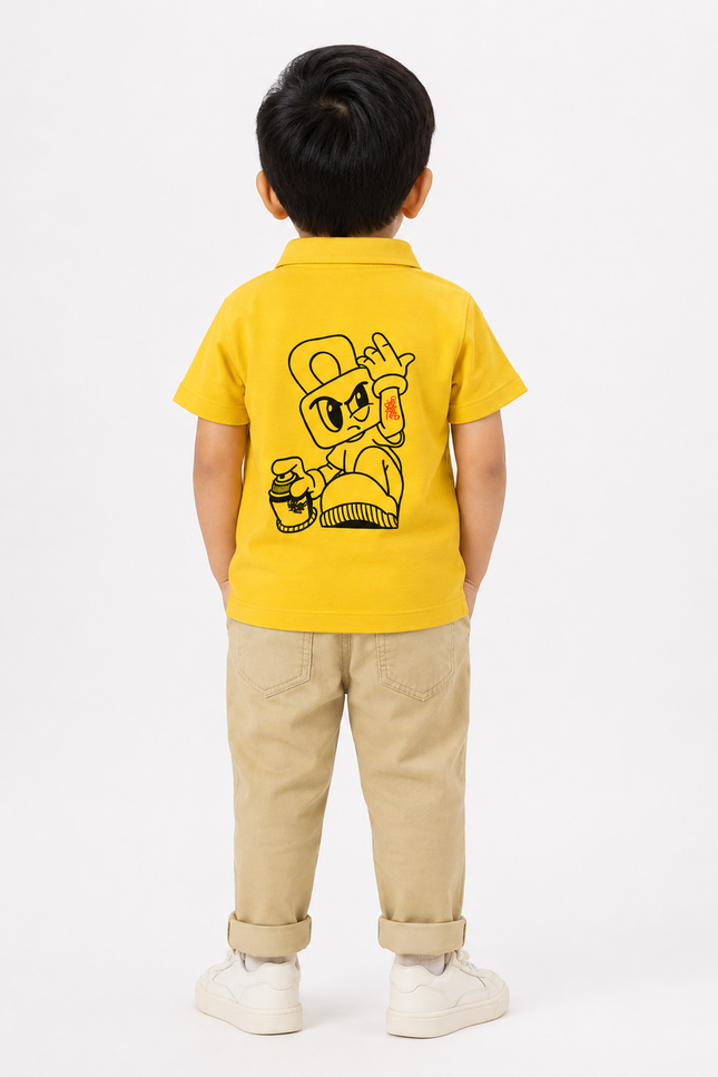 Cartoon Graphic Polo T-Shirt
