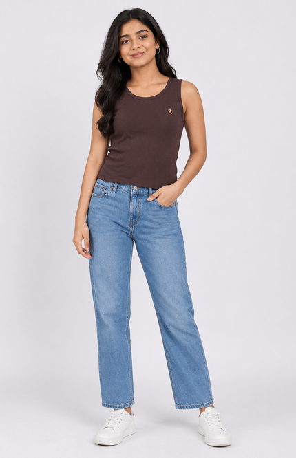 Girls Ribbed Sleeveless Tank Top
