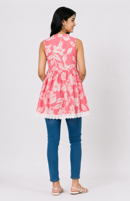 Floral Print Sleeveless Top