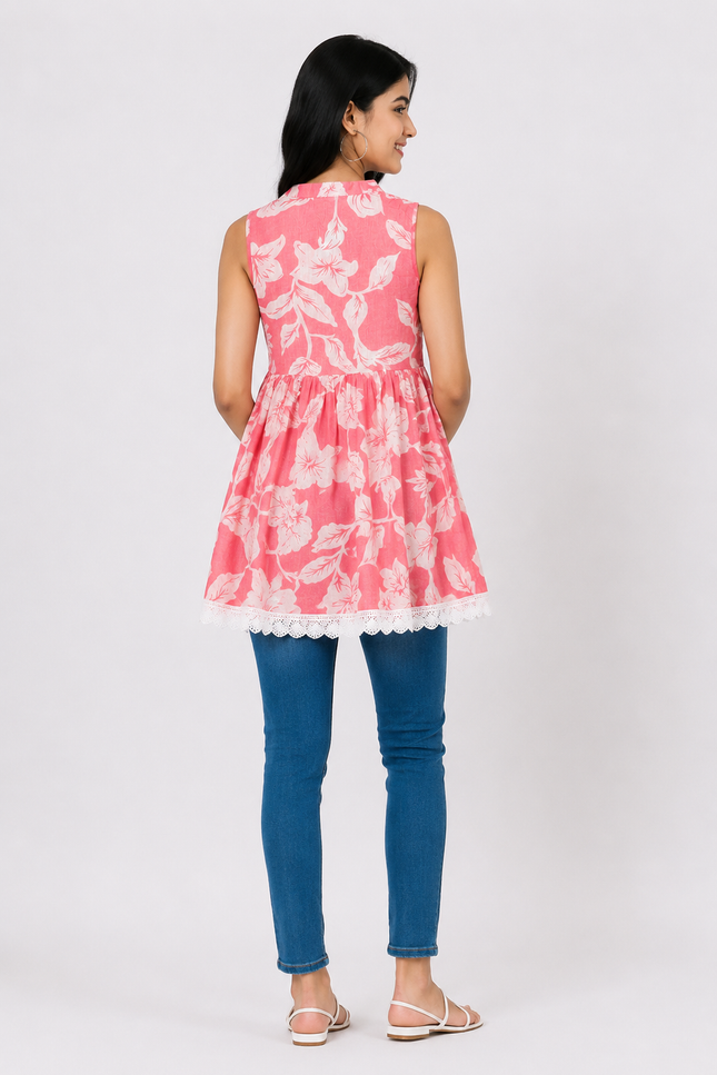 Floral Print Sleeveless Top