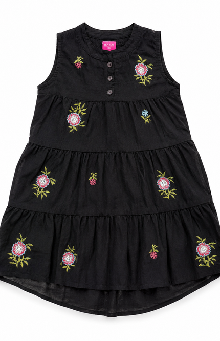 Embroidered Tiered girls top