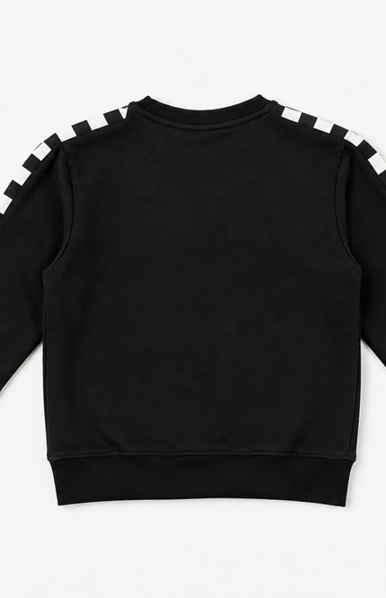 Checkered Stripe Crewneck Sweatshirt