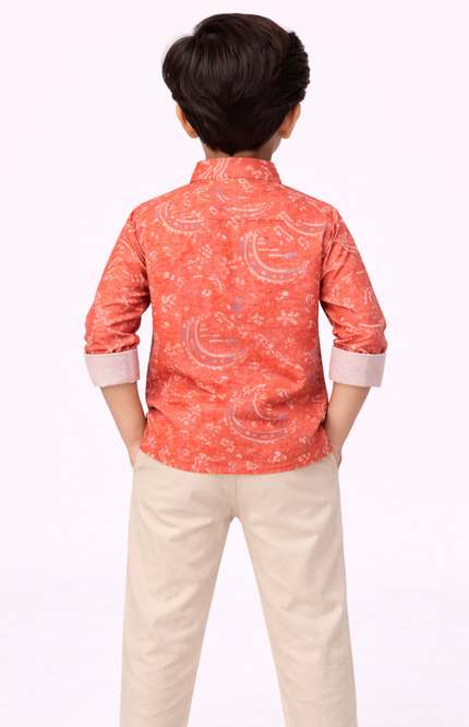 Kids' Premium Cotton Folk-Art Kurta – Designer Ethnic Wear for Pre-Teens