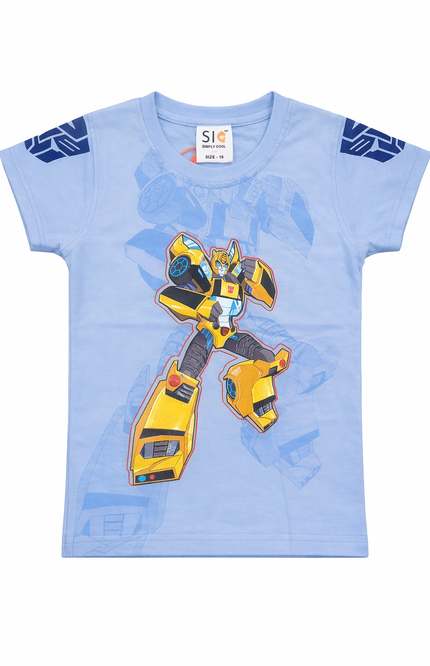 Boys' Bumblebee Transformer Graphic T-Shirt – Powder Blue