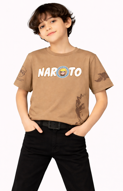 Boys' Naruto Uzumaki Graphic Tee in Peanut Brown